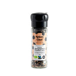 Gourmet Mustapippuri & Himalaya-suola 85g luomu ja reilu kauppa - BPA-vapaa maustemylly